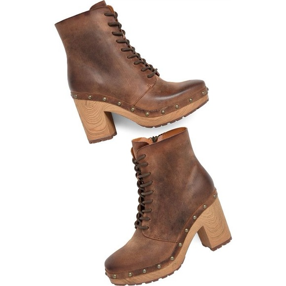 Kork-Ease Sherborn Brown Lion Leather Clog Boots NEW Size 9.5 - Picture 1 of 16